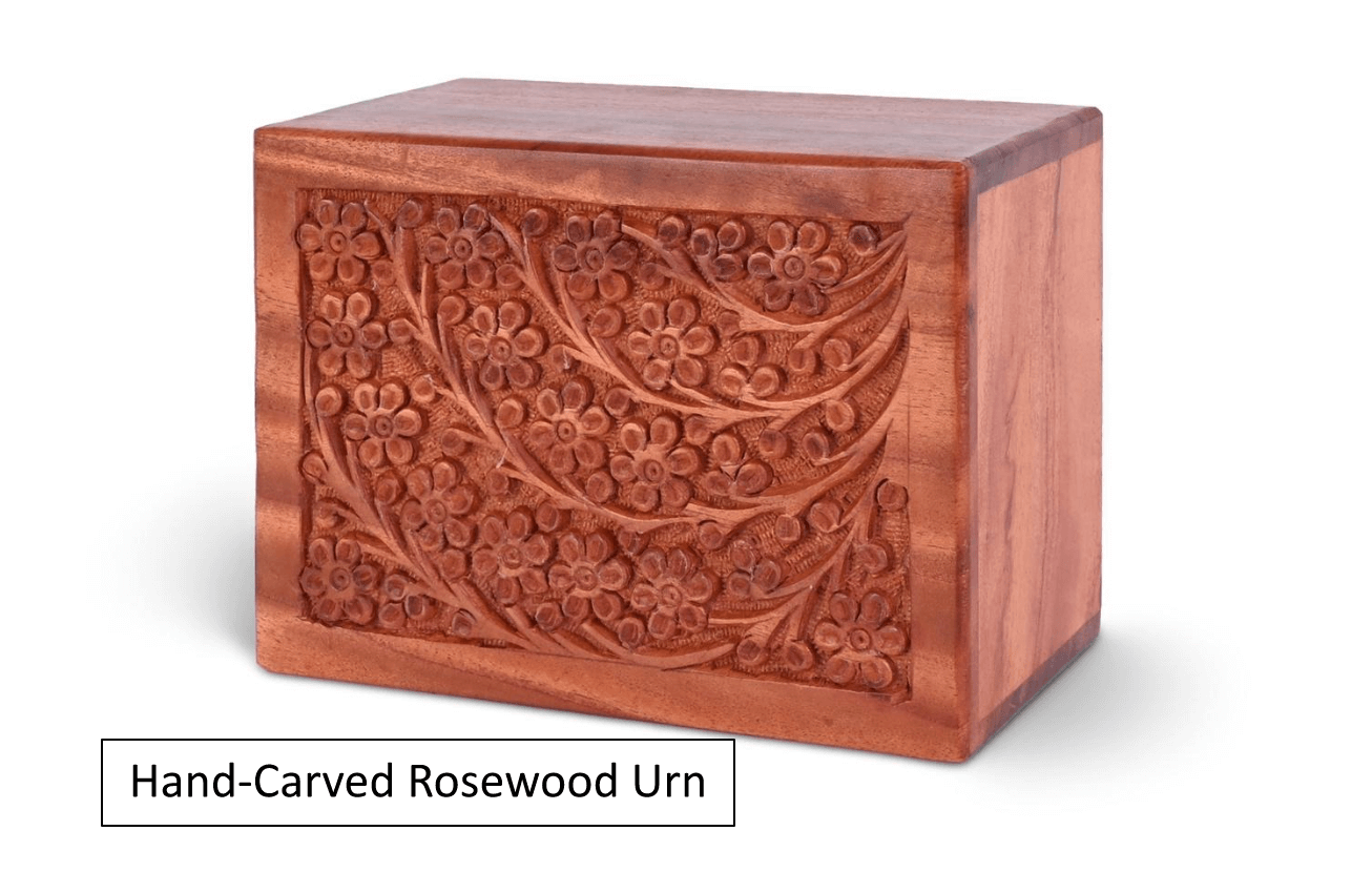Hand Carved Rosewood Urn